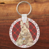 Wheaten Scottie Tartan Sleutelhanger (Voorkant)