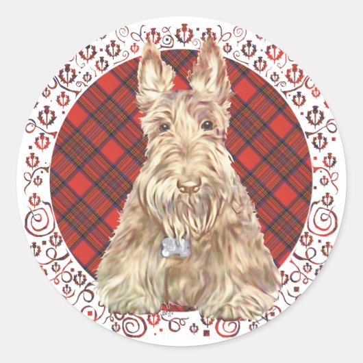 Wheaten Scottie Tartan Sticker (Voorkant)