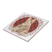 Wheaten Scottie Tartan Tegeltje (Zijkant)