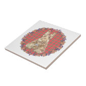 Wheaten Scottie Tartan Tegeltje (Zijkant)