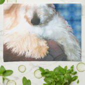 Wheaten Scottie Terrier Kitchen Towel Theedoek (Gevouwen)
