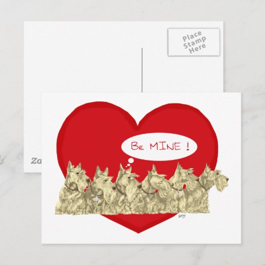 Wheaten Scotties Valentijn Feestdagenkaart (Voorkant / Achterkant)