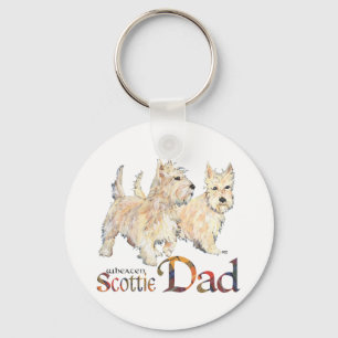 Wheaten Scotties vieren Vaderdag Sleutelhanger