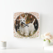 Wheaten Scottish Terrier Clock Vierkante Klok (Huis)