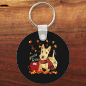 Wheaten Scottish Terrier - Herfst - Chocolade - He Sleutelhanger (Voorkant)