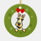 Wheaten Scottish Terrier Kerstmis Classic Keramisch Ornament (Voorkant)