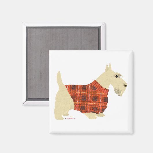 Wheaten Scottish Terrier Sweater Magneet (Voorkant / Achterkant)