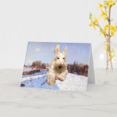 Wheaten Scottish Terrier Wenskaart Kaart (Gele Bloem)