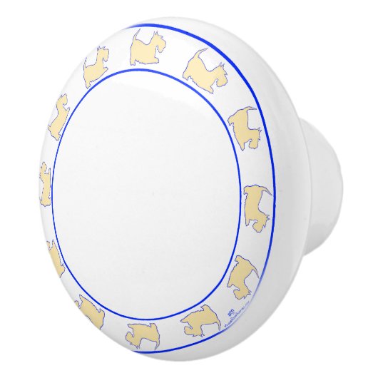 Wheaten Scottish Terriers Keramische Knop (Rechts)