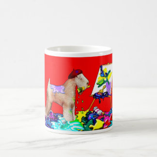 Wheaten Terrier Artist (Rode BKGD) Koffiemok