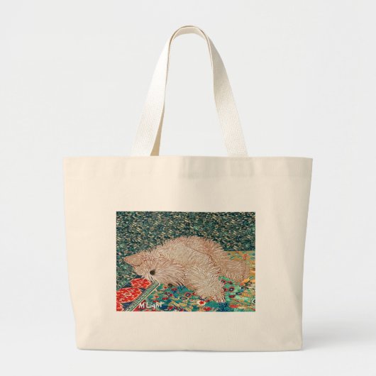 Wheaten Terrier Bedtijd Grote Tote Bag (Voorkant)