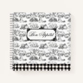 WHEATEN Terrier Black Toile Bon Appétit Recipe Notitieboek (Voorkant)