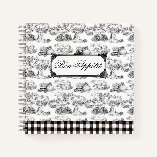 WHEATEN Terrier Black Toile Bon Appétit Recipe Notitieboek (Voorkant)