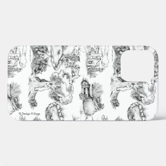 WHEATEN Terrier Black Toile Case-Mate iPhone Case (Achterkant (horizontaal))