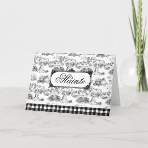 WHEATEN Terrier Black Toile "Sláinte Gaelic" Bedankkaart