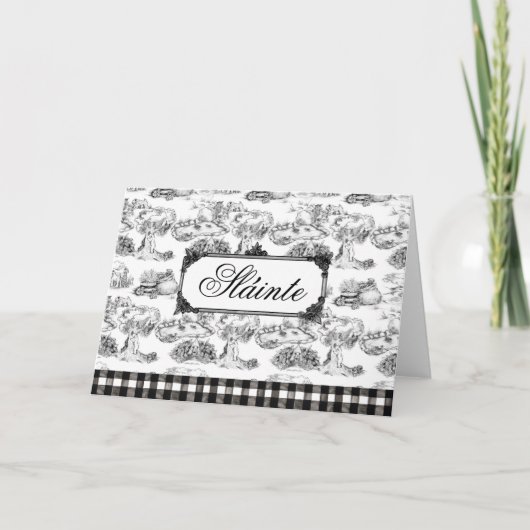 WHEATEN Terrier Black Toile "Sláinte Gaelic" Bedankkaart (Voorkant)