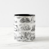 WHEATEN Terrier Black Toile w/Custom Name Tweekleurige Koffiemok (Center)