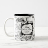 WHEATEN Terrier Black Toile w/Custom Name Tweekleurige Koffiemok (Links)