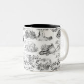 WHEATEN Terrier Black Toile w/Customization Tweekleurige Koffiemok (Voorkant rechts)