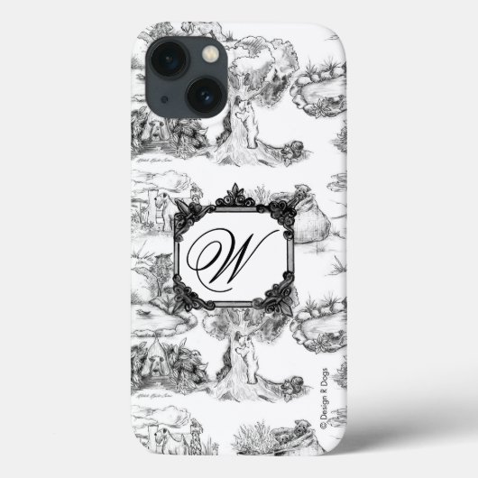 WHEATEN Terrier Black Toile w/Monogram Case-Mate iPhone Case (Achterkant)