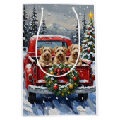 Wheaten Terrier Christmas Red Truck Holiday Gift Medium Cadeauzakje (Voorkant)