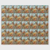 Wheaten Terrier Dog Autumn Harvest Thanksgiving Cadeaupapier (Vlak)