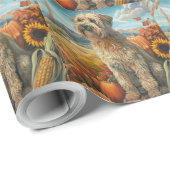 Wheaten Terrier Dog Autumn Harvest Thanksgiving Cadeaupapier (Rol Hoek)