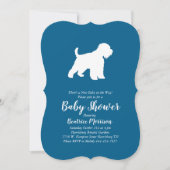 Wheaten Terrier Dog Baby shower Blue Boy Kaart (Voorkant)
