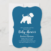 Wheaten Terrier Dog Baby shower Blue Boy Kaart (Voorkant)