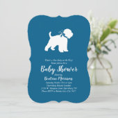 Wheaten Terrier Dog Baby shower Blue Boy Kaart (Staand voorkant)