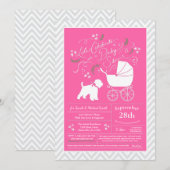 Wheaten Terrier Dog Baby shower Pink Girl Kaart (Voorkant / Achterkant)