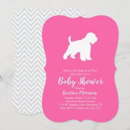 Wheaten Terrier Dog Baby shower Pink Girl Kaart