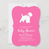 Wheaten Terrier Dog Baby shower Pink Girl Kaart (Voorkant)