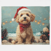 Wheaten Terrier Dog Christmas  Beach Fleece Deken (Voorkant (Horizontaal))