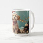 Wheaten Terrier Dog Christmas  Beach Koffiemok (Voorkant rechts)