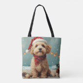 Wheaten Terrier Dog Christmas  Beach Tote Bag (Achterkant)