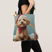 Wheaten Terrier Dog Christmas  Beach Tote Bag (Dichtbij)