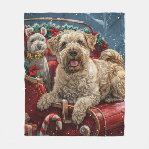Wheaten Terrier Dog Christmas Festive Fleece Deken