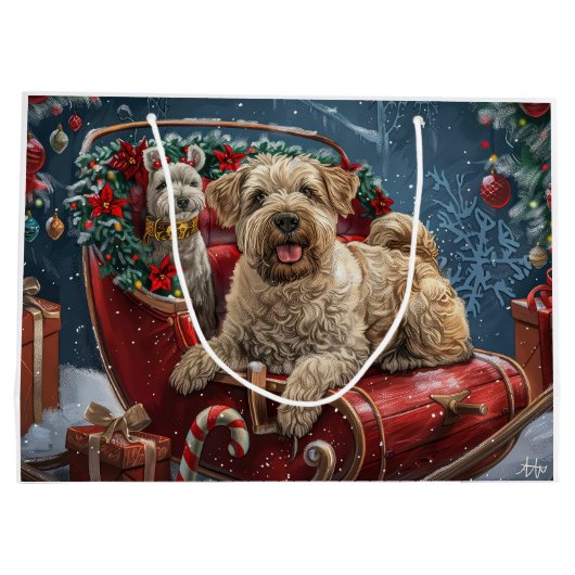 Wheaten Terrier Dog Christmas Festive Groot Cadeauzakje (Achterkant)