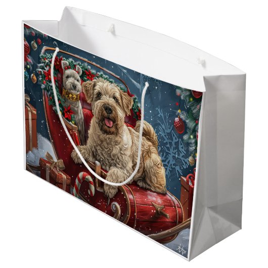 Wheaten Terrier Dog Christmas Festive Groot Cadeauzakje (Achterkant Gekanteld)
