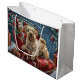 Wheaten Terrier Dog Christmas Festive Groot Cadeauzakje (Voorkant Gekanteld)