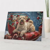 Wheaten Terrier Dog Christmas Festive Kaart (Voorkant)