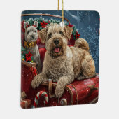 Wheaten Terrier Dog Christmas Festive Keramisch Ornament (Rechts)