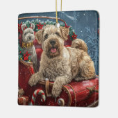 Wheaten Terrier Dog Christmas Festive Keramisch Ornament (Links)