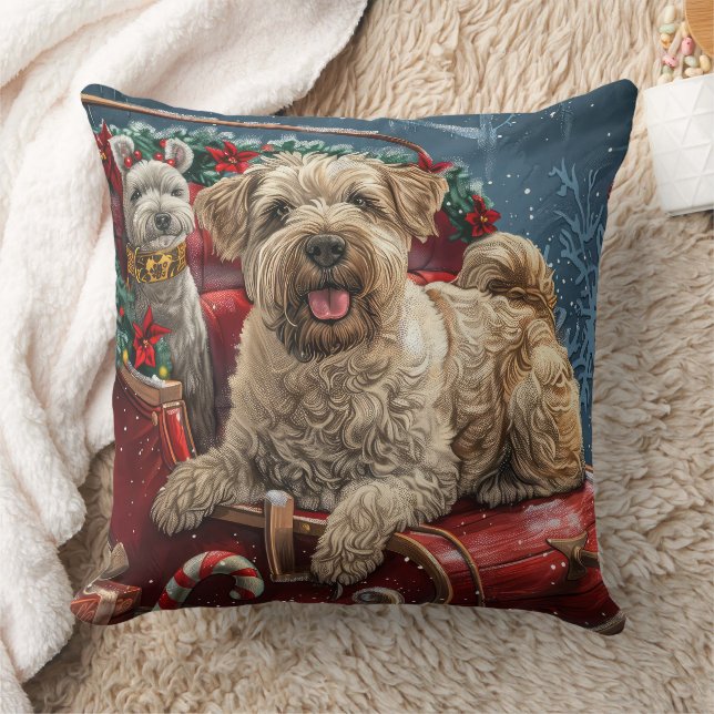 Wheaten Terrier Dog Christmas Festive Kussen (Deken)