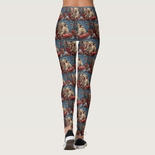 Wheaten Terrier Dog Christmas Festive Leggings (Achterkant)