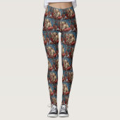 Wheaten Terrier Dog Christmas Festive Leggings (Voorkant)