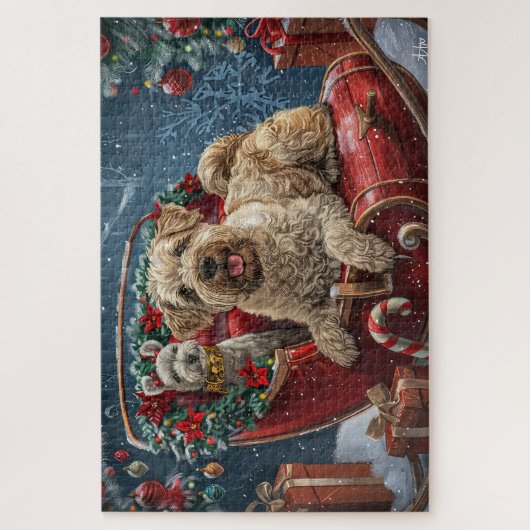 Wheaten Terrier Dog Christmas Festive Legpuzzel (Verticaal)