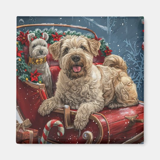Wheaten Terrier Dog Christmas Festive Magneet (Voorkant)