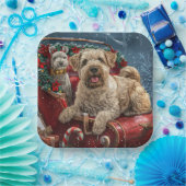 Wheaten Terrier Dog Christmas Festive Papieren Bordje (Feest)